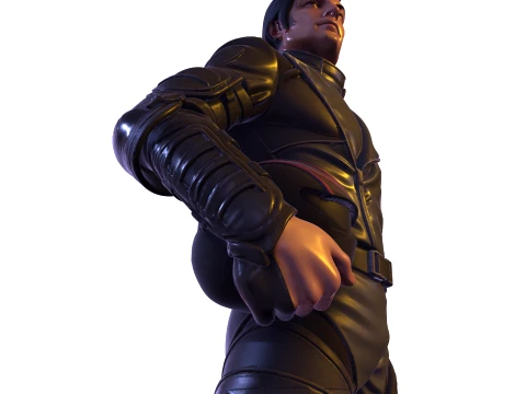 MJ PBR Pop King Sci-Fi Soldier Statue 3D Print Model