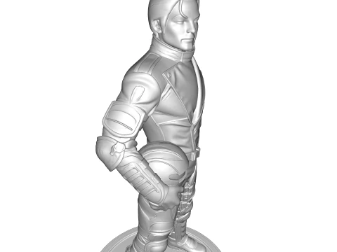 MJ PBR Pop King Sci-Fi Soldier Statue 3D Print Model
