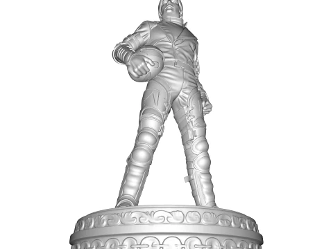 MJ PBR Pop King Sci-Fi Soldier Statue 3D Print Model