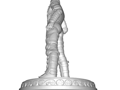MJ PBR Pop King Sci-Fi Soldier Statue 3D Print Model