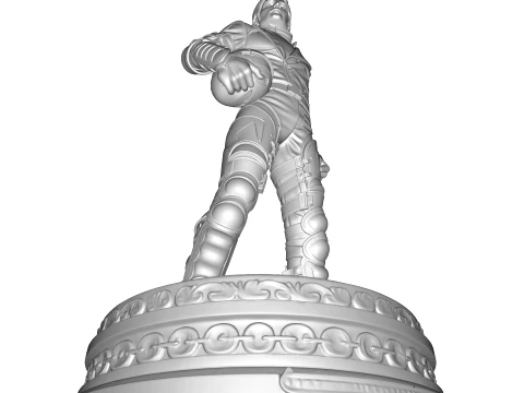 MJ PBR Pop King Sci-Fi Soldier Statue 3D Print Model