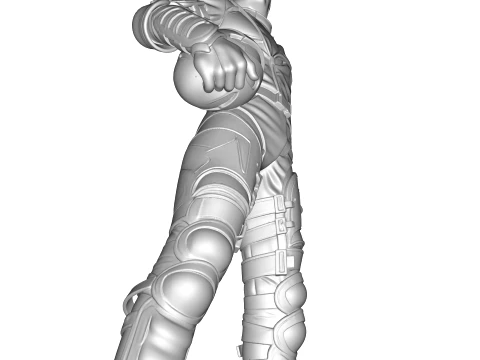 MJ PBR Pop King Sci-Fi Soldier Statue 3D Print Model