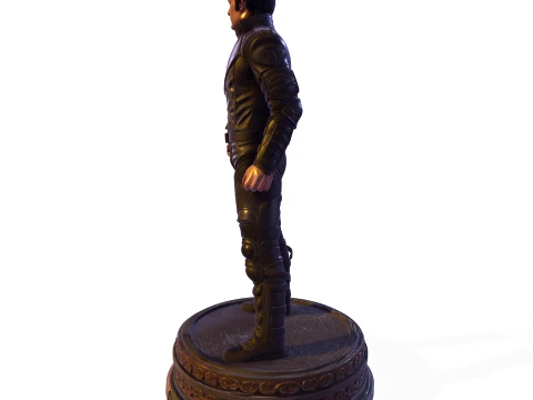 MJ PBR Pop King Sci-Fi Soldier Statue 3D Print Model