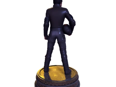 MJ PBR Pop King Sci-Fi Soldier Statue 3D Print Model