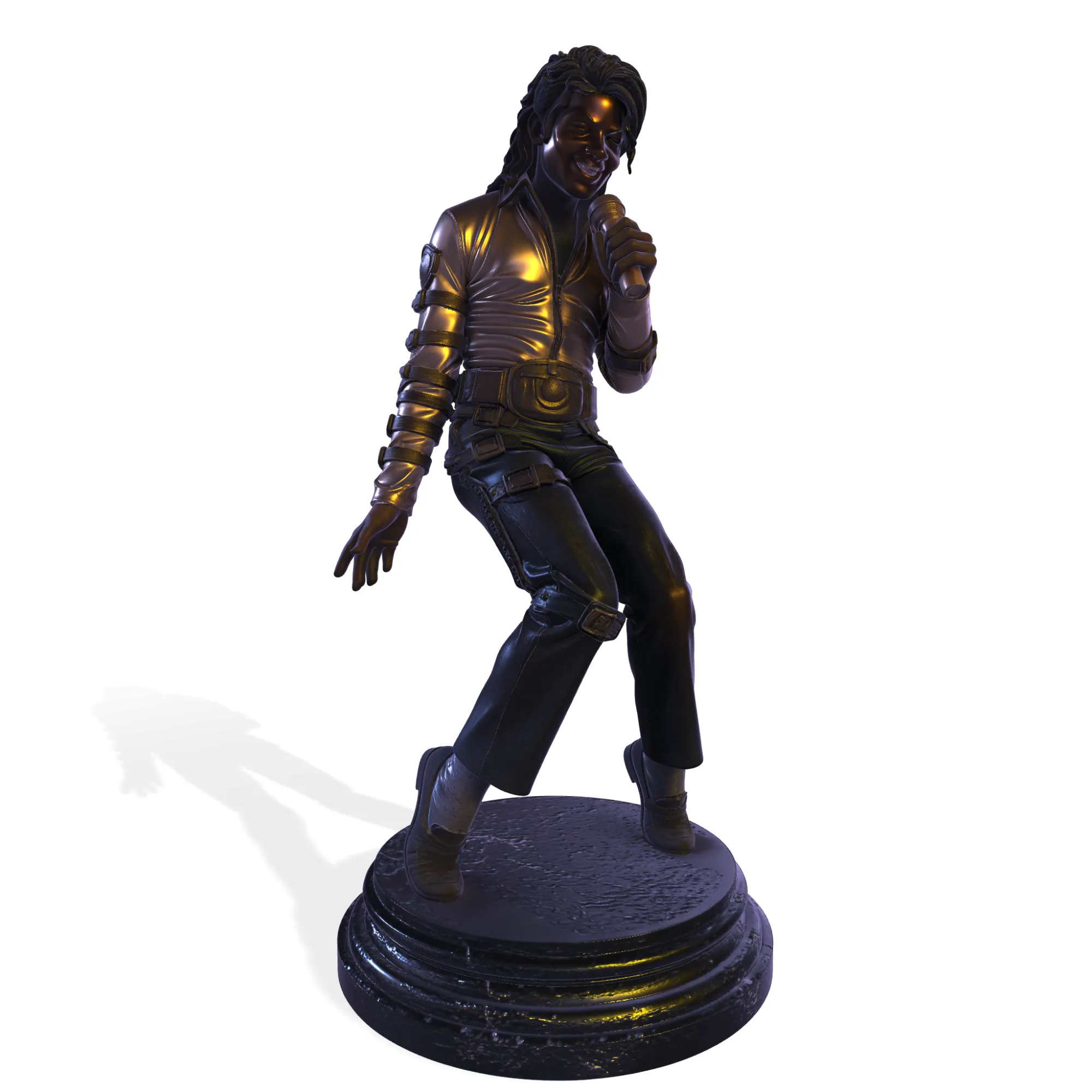 MJ PBR 1980s Pop Icon Bad Tour Dance Pose Statue STL 3D 3D Print Model .c4d .max .obj .3ds .fbx .stl .blend 
