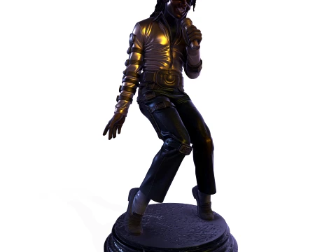 MJ PBR 1980'lerin Pop Simgesi K&ouml;t&uuml; Tur Dans Pozu Heykeli STL 3D 3D Baskı Modeli