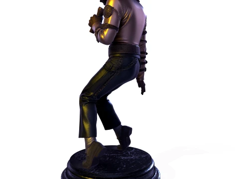 MJ PBR 1980s Pop Icon Bad Tour Dance Pose Statue STL 3D 3D Print Model