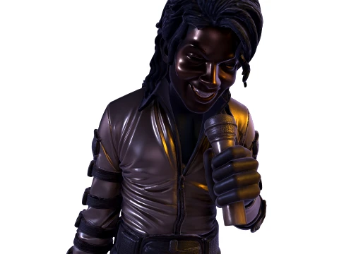 MJ PBR 1980s Pop Icon Bad Tour Dance Pose Statue STL 3D 3D Print Model