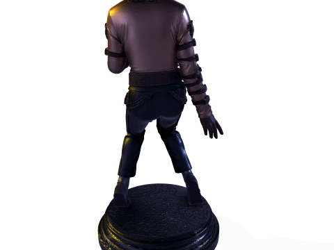 MJ PBR 1980s Pop Icon Bad Tour Dance Pose Statue STL 3D 3D Print Model