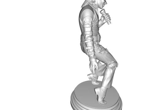 MJ PBR 1980s Pop Icon Bad Tour Dance Pose Statue STL 3D 3D Print Model
