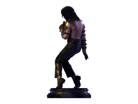 MJ PBR 1980s Pop Icon Bad Tour Dance Pose Statue STL 3D 3D Print Model