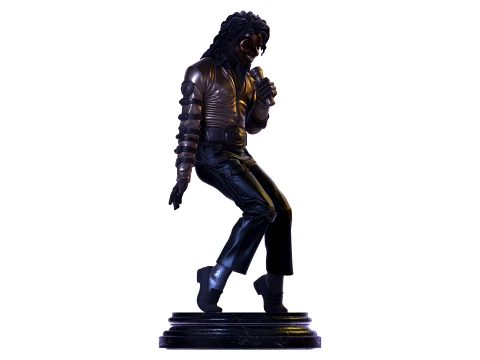 MJ PBR 1980s Pop Icon Bad Tour Dance Pose Statue STL 3D 3D Print Model