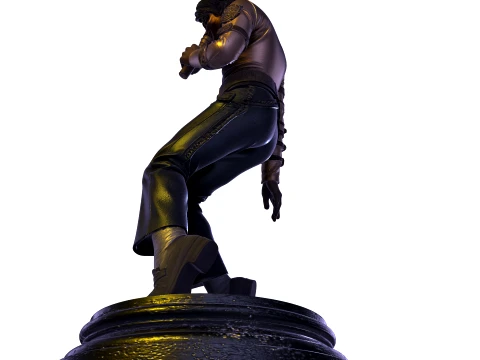MJ PBR 1980s Pop Icon Bad Tour Dance Pose Statue STL 3D 3D Print Model