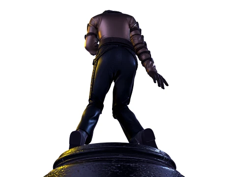 MJ PBR 1980s Pop Icon Bad Tour Dance Pose Statue STL 3D 3D Print Model