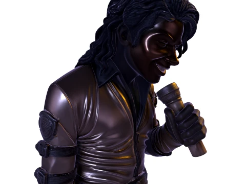 MJ PBR 1980s Pop Icon Bad Tour Dance Pose Statue STL 3D 3D Print Model