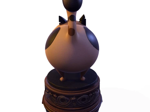 Realistic Angry Calico Cartoon Cat Animated Series Pet Statue 3D Print Model
