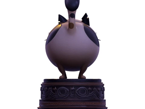 Realistic Angry Calico Cartoon Cat Animated Series Pet Statue 3D Print Model
