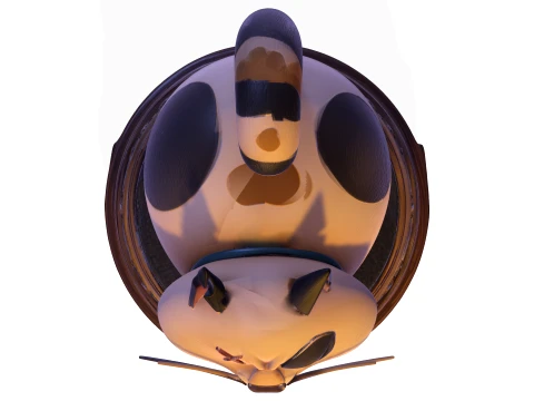 Realistic Angry Calico Cartoon Cat Animated Series Pet Statue 3D Print Model
