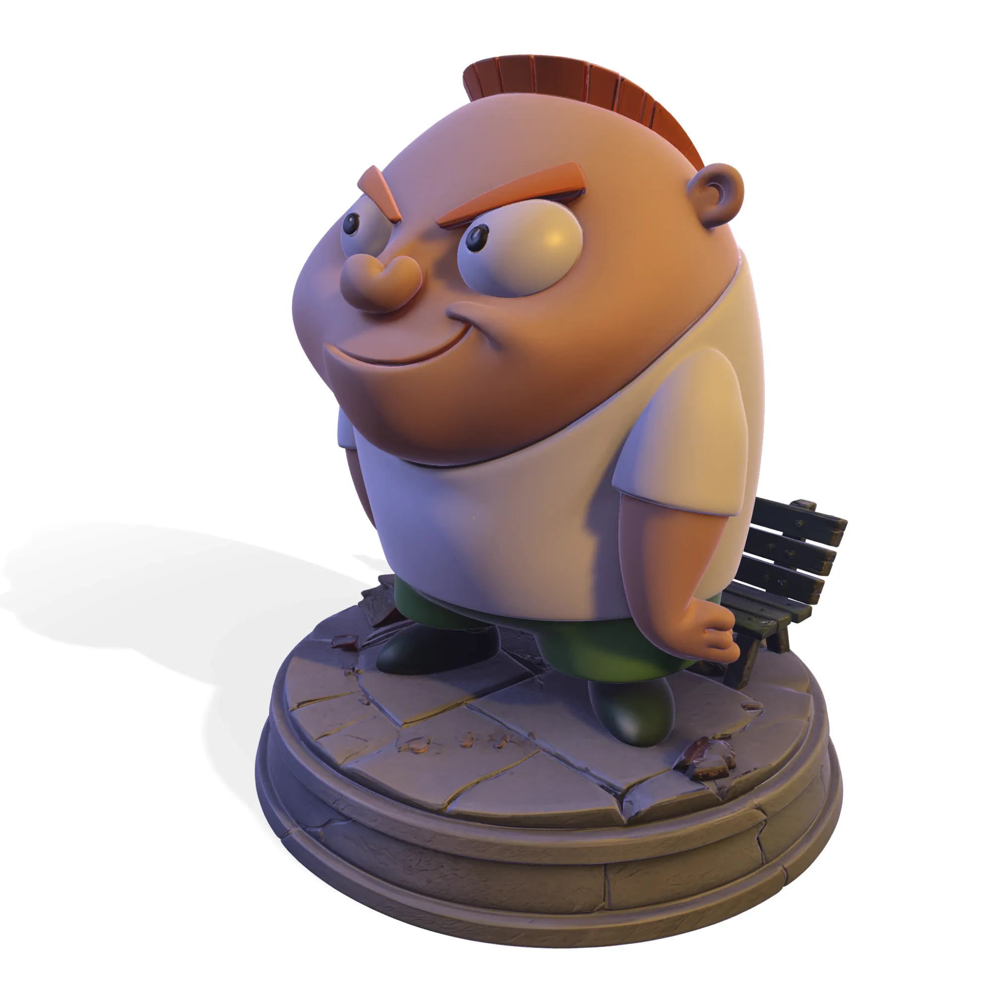 장난스러운 만화 소년 애니메이션 시리즈 이웃 동상 PBR 3D 프린트 모델 .c4d .max .obj .3ds .fbx .stl .blend 