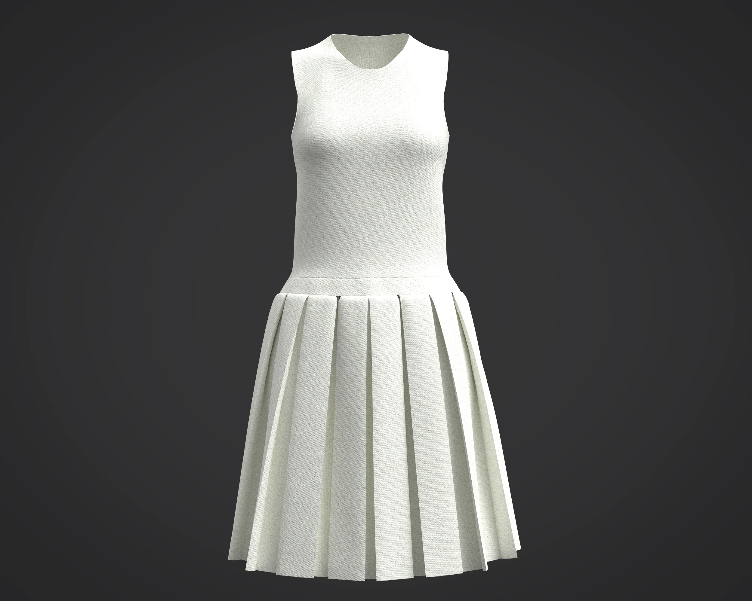 3D White Dress Model 3D Model .c4d .max .obj .3ds .fbx .stl .blend