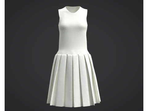 Modello 3D di abito bianco Modello 3D