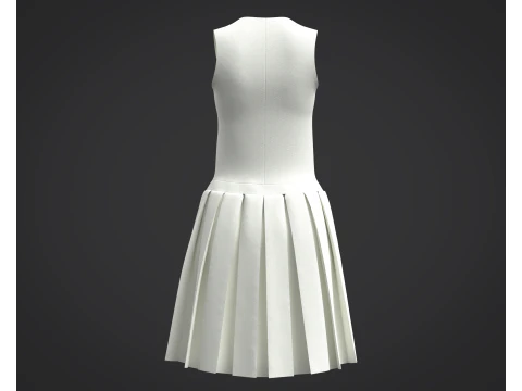 3D White Dress Model 3D Model