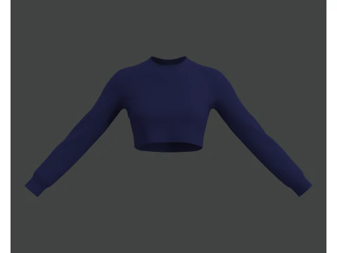 블루 크롭 탑 3D 모델