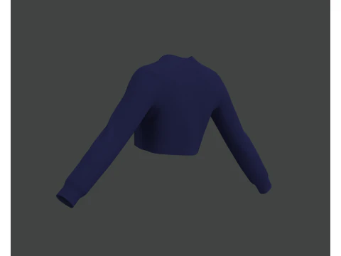 블루 크롭 탑 3D 모델