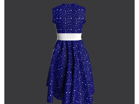 Vintage Polka Dot Dress 3D Model