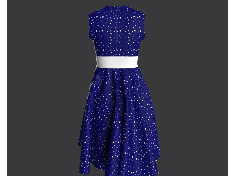 Vintage Polka Dot Dress 3D Model