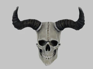 Czaszka z rogami Model 3D