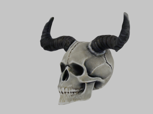 A skull with horns 3D-Modell