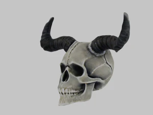A skull with horns 3D Model