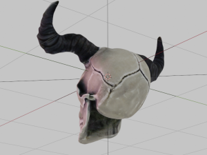 A skull with horns 3D-Modell