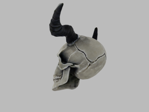 A skull with horns 3D-Modell