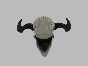 A skull with horns 3D Model