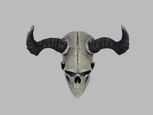 A skull with horns 3D-Modell