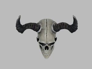 A skull with horns 3D Model