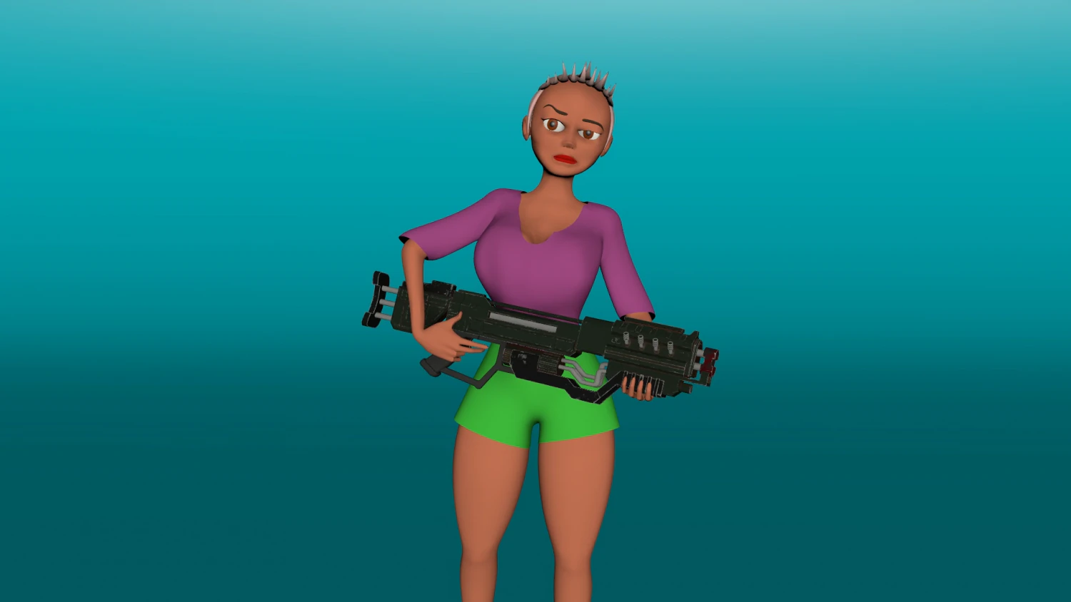 Female Cartoon Character 3D Model .c4d .max .obj .3ds .fbx .stl .blend