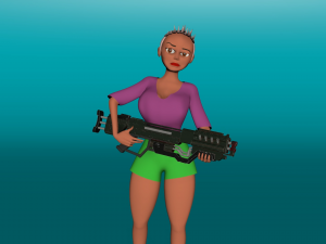 Female Cartoon Character 3D Model