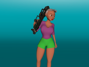 Female Cartoon Character Modèle 3D