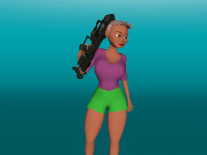 Female Cartoon Character 3D Model