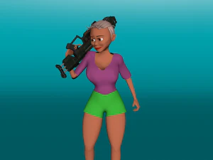 Female Cartoon Character 3D Model