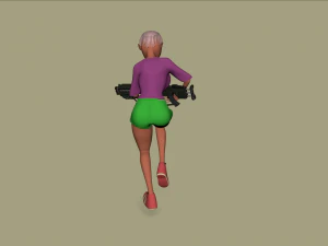 Female Cartoon Character 3D Model