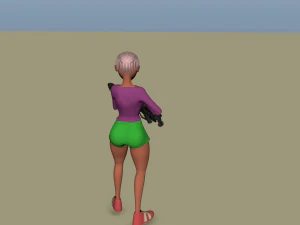 Female Cartoon Character 3D Model