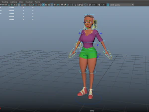 Female Cartoon Character 3D Model