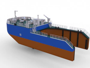 Abnehmbarer, eisbrechender Bug mit Eigenantrieb f&uuml;r Schlepperboot 1-50 3D Druckmodell