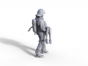 Figure firefighter with child 3D 打印模型