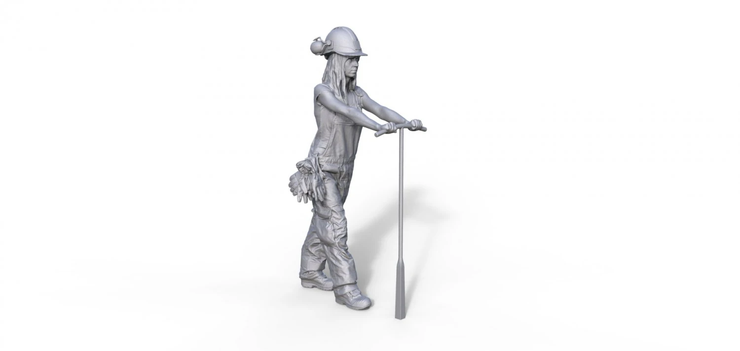 Figure firefighter Nicole 3D Print Model .c4d .max .obj .3ds .fbx .stl .blend