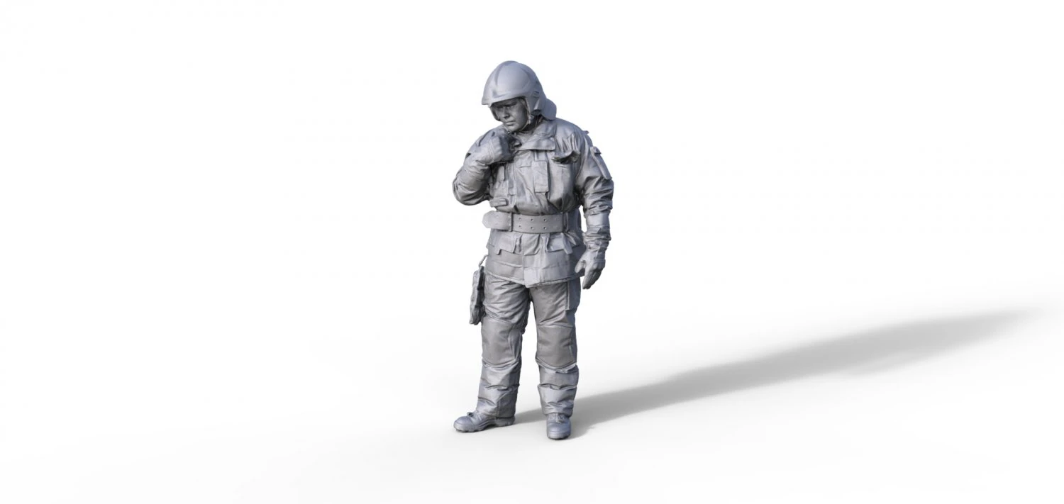 Figure firefighter Andre B 3D Print Model .c4d .max .obj .3ds .fbx .stl .blend